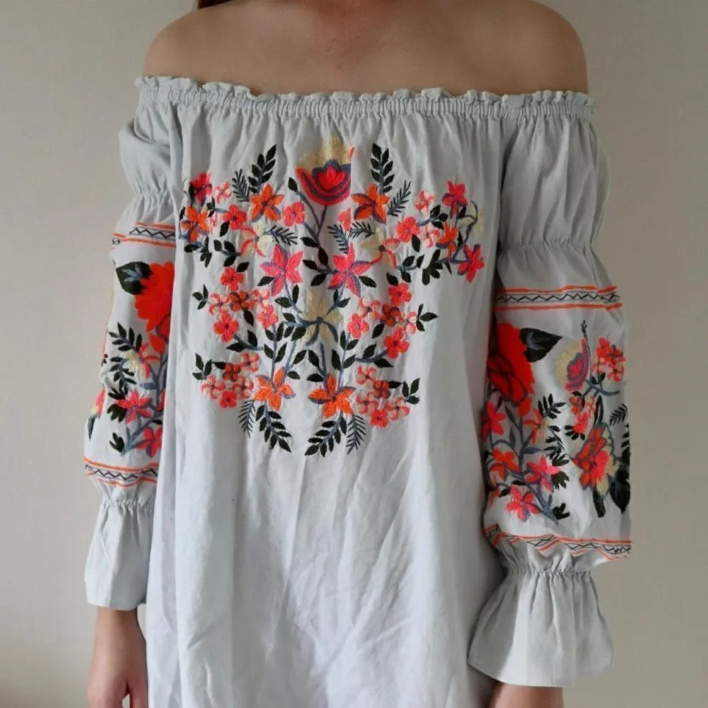 Free People Fleur Du Jour Off-The-Shoulder Mini Dress size  L